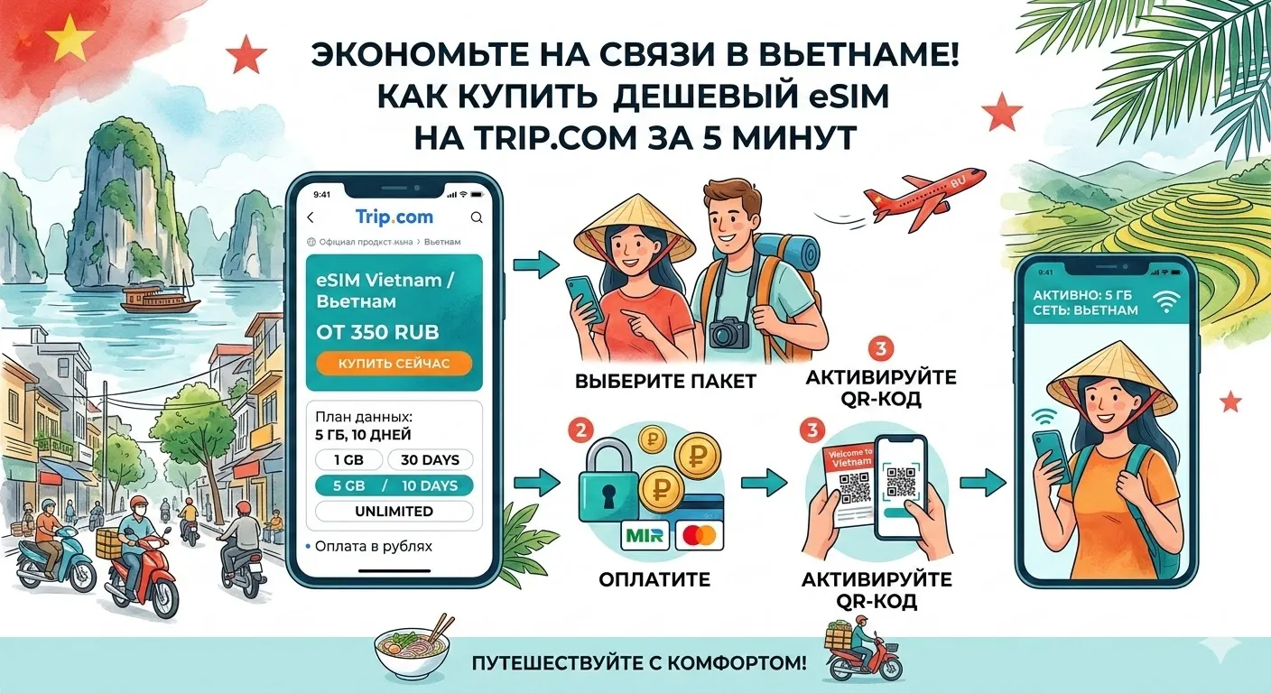 🇻🇳 Как сэкономить на связи в Вьетнаме: Покупаем дешевый eSIM за 5 минут